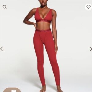 Skims Cotton Rib Legging Brick Red size XL